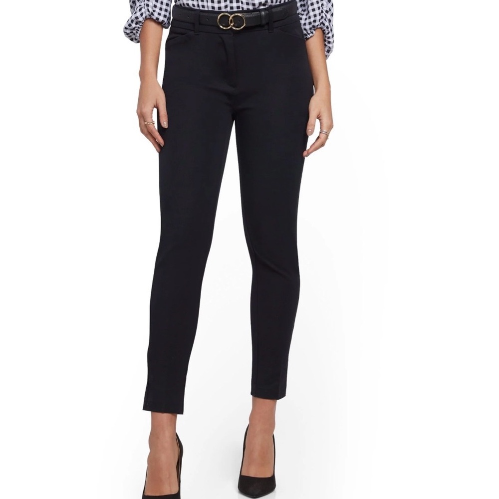 New York & Company Audrey High-Waist Ankle Pants - black